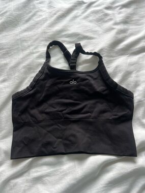 ALO Yoga Black Seamless Racerback Sports Bra